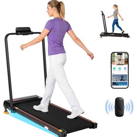 Cinta de correr eléctrica plegable 12 km/h con app, mando y pantalla LED, 120 kg (1/5)