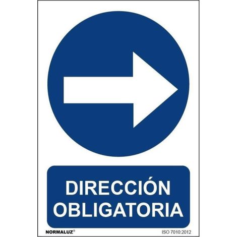 Señal de Dirección Obligatoria (Derecha), con tintas UV SEKURECO                         100 x 150 mm                          ADHESIVOS DE VINILO (1/2)