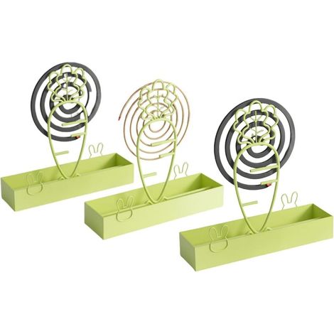 Porte Bobine Moustique Suspendu Carotte en Métal, Support Encens Spirale pour Anti Moustique, Porte à Vis Moustique pour Intérieur ou Extérieur (3, Vert) (1/4)