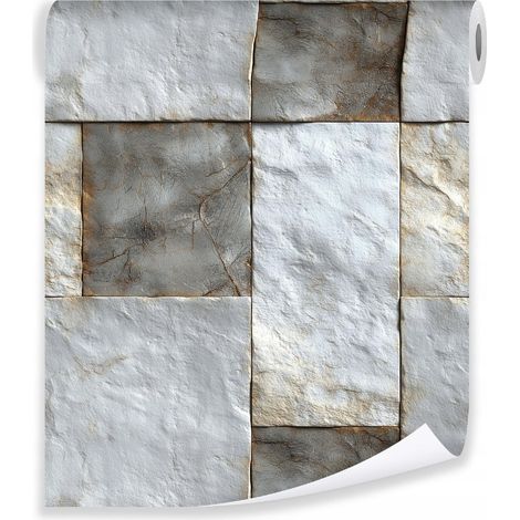 Papier peint pierre maçonnerie imitation brique mur polaire salon chambre coucher (1/3)