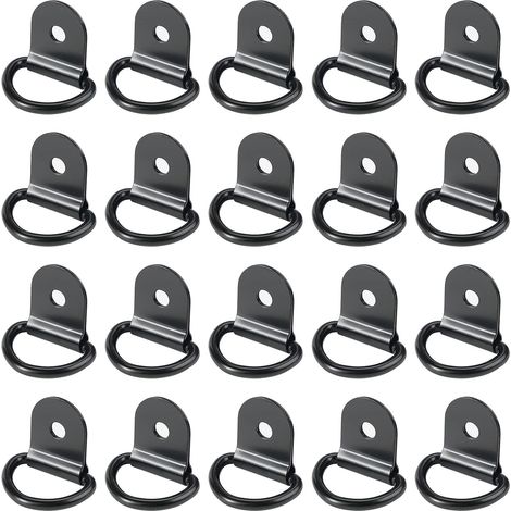20 Stück Zurrösen, Zurrösen, Zurröse aus Eisen, Anhänger-Zurröse, Runde Zurröse für Klappbare Ladungssicherung in Autos (36 x 25 mm, Schwarz)