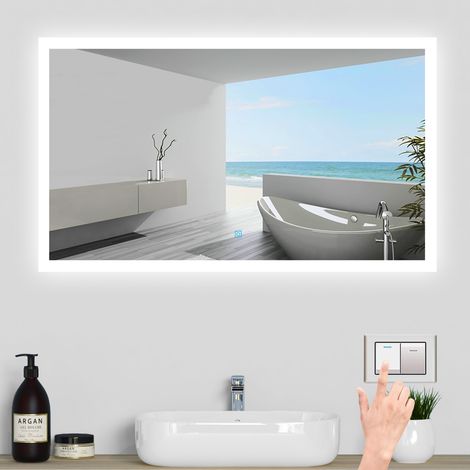 Biubiubath Bathroom LED Mirrors with LED Lights Demister Wall Mounted 1200x700mm (1/5)