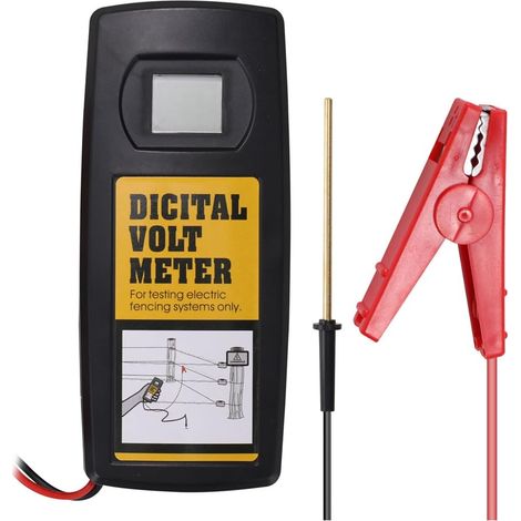 Testeur de Clôture Numérique 9,9 KV pour Maison, Jardin, Bétail, Clôture Électrique, Voltmètre, Écran LCD avec Rétroéclairage