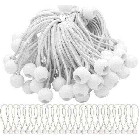Lot de 40 Tendeur Elastique Cordons Élastiques avec Boules Sandow Elastique Boules Elastiques pour chapiteaux, tentes, bannières et bâches