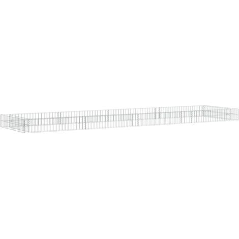 Bac à fleurs - Jardinière pour extérieur/intérieur jardin terrasse balcon - Lit surélevé à gabion Acier galvanisé 400x100x20 cm Chic-851009 (1/4)