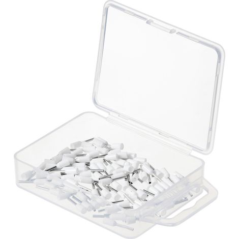TRU COMPONENTS TC-11991852 Steckhülse 0.5 mm² Teilisoliert Weiß 100 St. (1/4)