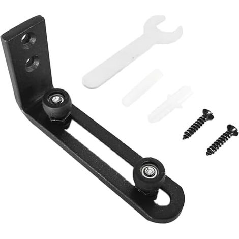 Guide de sol pour porte de grange coulissante acier carbone, noir (1/5)