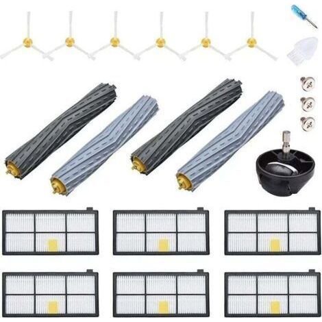 Alovez - Accessoire pour iRobot Roomba 800 900 980 960 971 895 860 824 , XU,880 2x Filtre HEPA 6x brosses latérales 4x Brosse à Rouleau 1x Roue - (1/4)