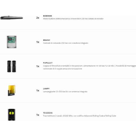 BENINCA - KBOB30ME.B - kit de automatización para puertas batientes 230 VAC 3M BENINCA' 9598106 KBOB30ME.B