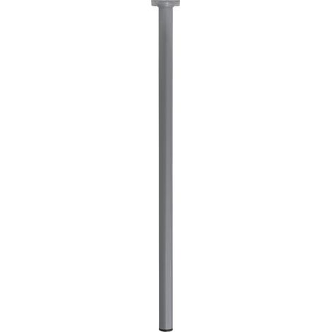 Pied Rond pour Meuble - 30X700 cm - Acier - pour Tables de Cuisine, Salle à Manger et Bureau - Embout Anti-Rayures - Résistant - Argent - Visserie Incluse (1/4)