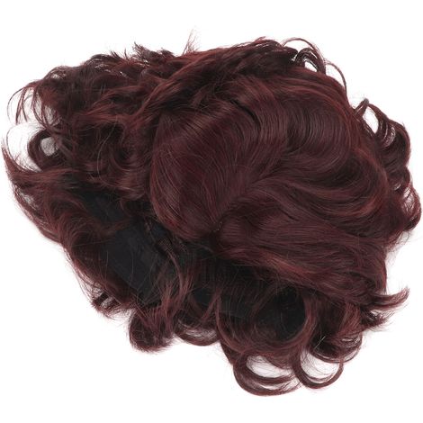 Perruque Femme Bouclée Courte Élégante Ajustable Résistante à la Chaleur Synthétique Douce Cheveux pour Senior Dame (1/5)