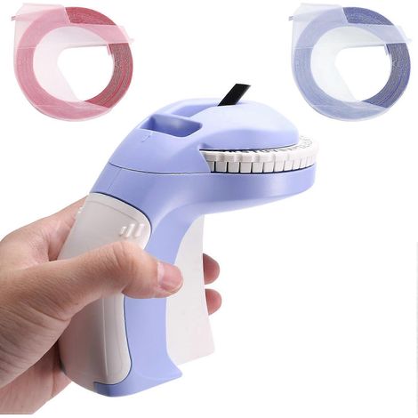 Imprimante d'étiquettes 3D portable à gaufrage, impression manuelle d'étiquettes DIY, violette -- (1/5)