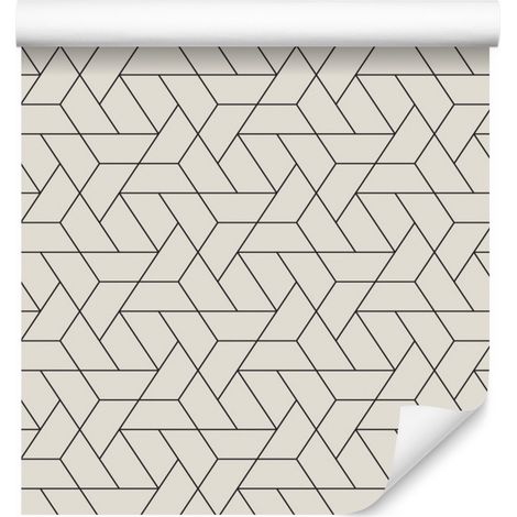 Papel pintado moderno con estampado geométrico para salón y dormitorio, 50x1000 cm. (1/5)