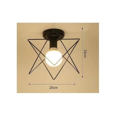 Lampe murale géométrique en fer forgé pour le salon, la cuisine, le loft, la salle à manger, la cafétéria (ampoule non incluse) Cadre M Lumière blanche E27 (1/3)