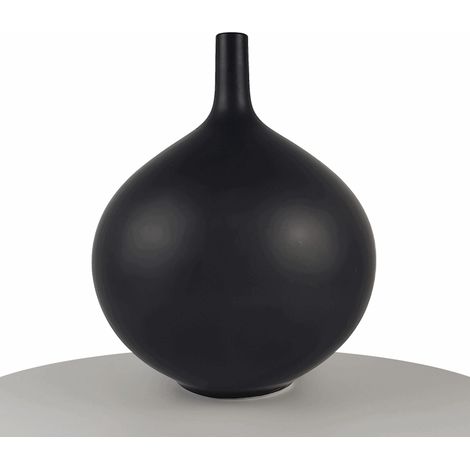 Vase décoratif en céramique noire Séville - 24 cm, finition mate (1/5)