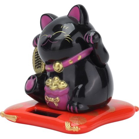 Chat porte-bonheur solaire, mignon et lumineux, avec une patte qui remue, idéal pour la maison, le bureau ou la voiture. (1/5)
