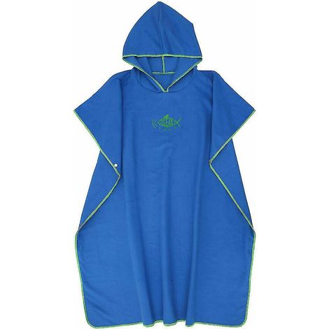 Robe de plage unisexe bleue à capuche (1/3)