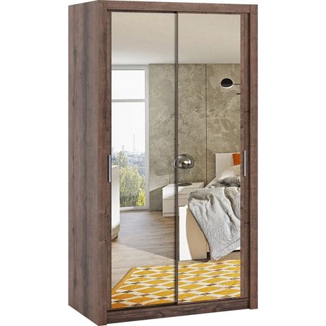 Armario Catromi 104, Roble del Monastery, 215x120x62cm, Puertas de armario: Correderas, Número de estantes: 5