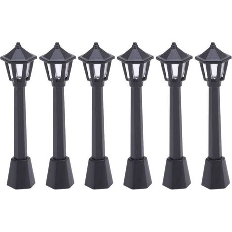 6 Pièces Mini Lampadaire Urbain Sécurisé Modèle Micro pour Maison de Poupée Miniature (1/5)