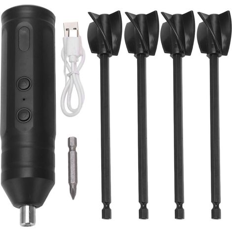 Mélangeur de résine époxy, agitateur électrique portatif à moteur lent, Rechargeable, puissant, avec 4 tiges de remplacement, noir (1/5)