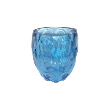 GUZZINI Bicchiere Basso Bubbles Blu – Bicchiere in Vetro Colorato Design Moderno