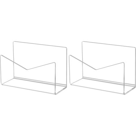 Lot de 2 organiseurs de courrier en acrylique transparent, porte-courrier vertical, classeur et trieur de lettres pour bureau, maison, bureau, école (1/5)