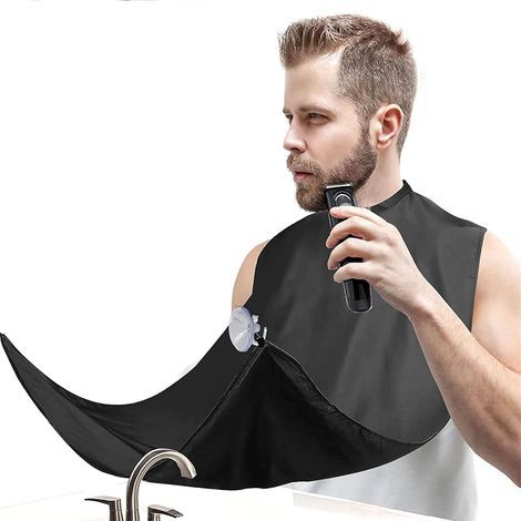 Rasierschürze – Barthaarfänger – 4 Saugnäpfe – Glatte Oberfläche aus hochdichtem Nylon – Für Herren – Badezimmer – 1 Stück (1/5)