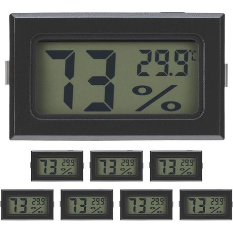 Lot de 8 thermomètres-hygromètres numériques - 48 x 29 x 15 mm - Moniteur compact de température et d'humidité d'intérieur (1/5)