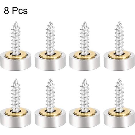 Viti con finitura a specchio - tappi decorativi - finiture per mobili - acciaio spazzolato - 10 mm (1/2)