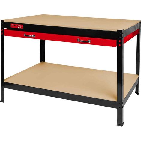 HOLZMANN Établi métallique avec tiroirs - modèle WT40 - 1210 x 605 x 900 mm