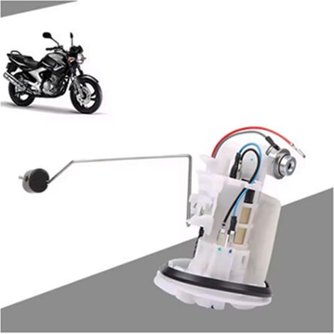 Motorcycle fuel pump assembly, compatible with Yamaha YBR250, YS250 and FAZER 250 fuel pumps. (1/4)
