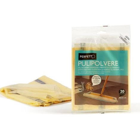 Perfetto Dusting Replacement Refills Disposable 20 Pieces 45x22 Cm Yellow