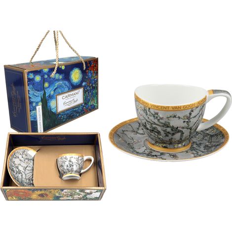 Tazzina da espresso con piattino Van Gogh Carmani color mandorla (1/5)