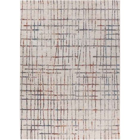 Tapis Tissé Imprimé Géométrique "Jaka" Crème 80 x 150 cm (1/5)