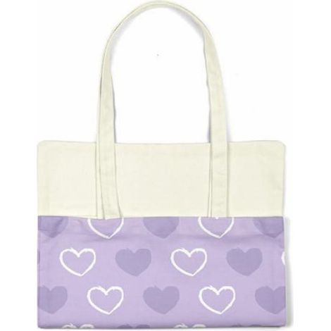 Sac shopping - tote bag - Bonamaison - Violet - Coton - 34x40 cm (1/4)