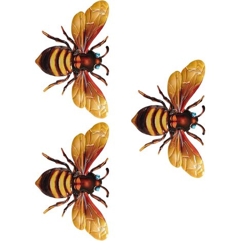 Art Mural Abeille Métal Jaune Extérieur Intérieur Décoration Murale Abeille Métal Pour Jardin Terrasse Porche Cour Clôture Cuisine Salle De Bain Chambre Enfant Porte D'Entrée (1/4)
