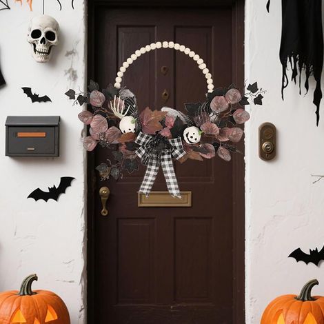 Couronnes d'halloween pour Porte d'Entrée - Décoration de Feuilles d'Érable