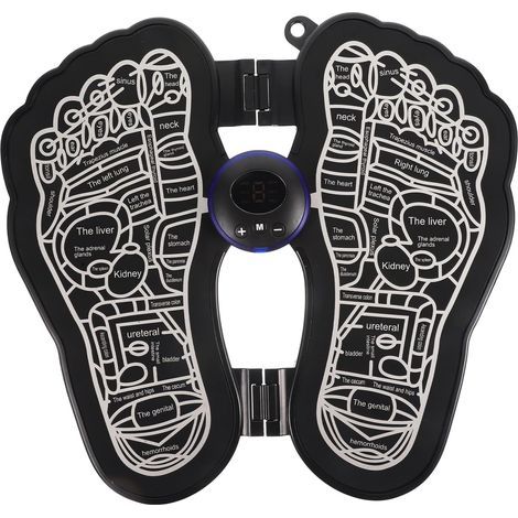 Masseurs de Pieds Électriques Tapis de Massage Rechargeable Écran LCD Intelligent Matériaux Abs Convient à Toutes Tailles de Pieds pour Détente à Domicile Travail (1/5)