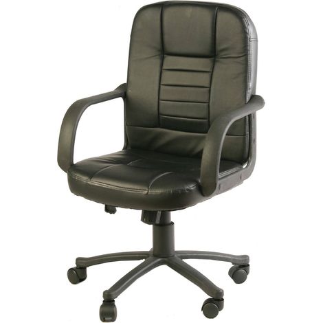 Dmora - Silla de oficina Dmelar, Silla ejecutiva con reposabrazos, Silla de oficina ergonómica, Negro, 56x59h88/99 cm