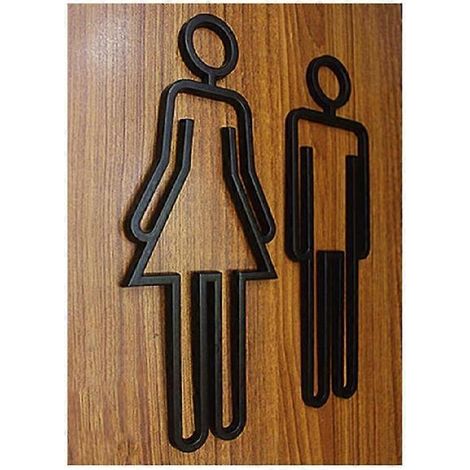 Autocollant mural pour toilettes, panneau de salle de bain, toilettes pour enfants, noir (1/5)