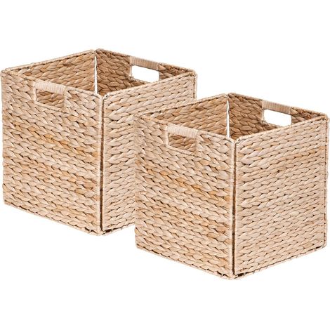 Aufbewahrungskorb – 2er-Set – Wasserhyazinthe – Faltbar – Mit Griffen – 31 cm Würfel – Wohn-/Schlafzimmer (1/5)