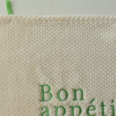 Gant de toilette lavette en polyester doux absorbant broderie lettre alphabet vert rectangulaire