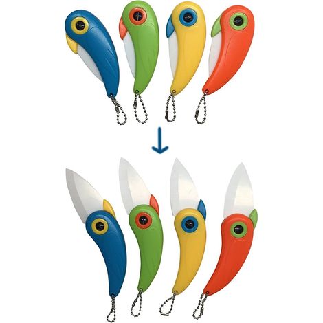 Couteau pliant oiseau mini fruit, coupe-légumes en forme d'oiseau, couteau de poche portable pour fruits, ustensile de cuisine pliable (1/5)