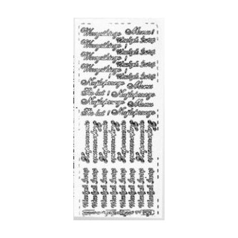 Durchbrochener Aufkleber mit polnischen Inschriften, 10 x 23 cm, Gold