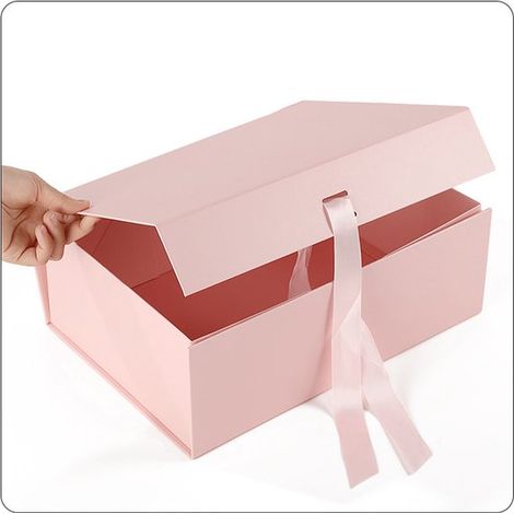 Große Geschenkbox mit Deckel – Maße: 29 x 22 x 10,5 cm – Geeignet für Geburtstage, Hochzeiten, Weihnachten, Heiratsanträge usw. – Rosa (1/5)