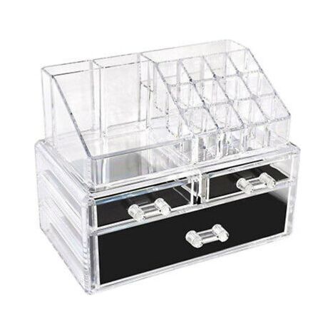 Espositore Organizer Porta Trucco Box Portagioie Cosmetici 3 Cassetti Art. 10256