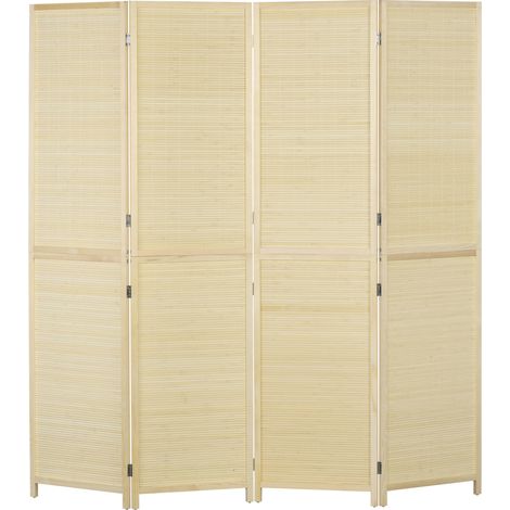 Paravent pliable 4 panneaux DAPHNE bambou (1/5)