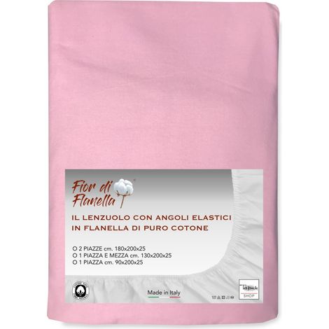 LENZUOLO Con Angoli IN FLANELLA ROSA Fior di Flanella © TUTTE LE MISURE 1 PIAZZA