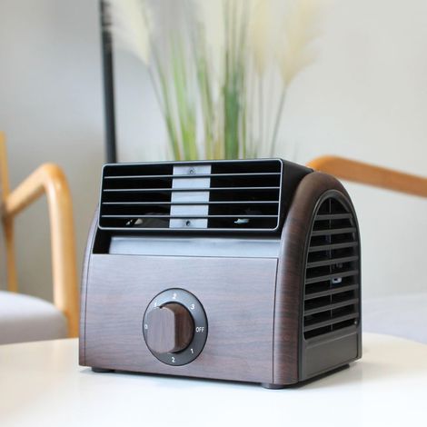 Kleiner und leistungsstarker Tischventilator ohne Rotorblätter – 30-W-Doppelturbinen-Turbo-Zentrifugalventilator – 45° einstellbarer Luftstrom (1/5)