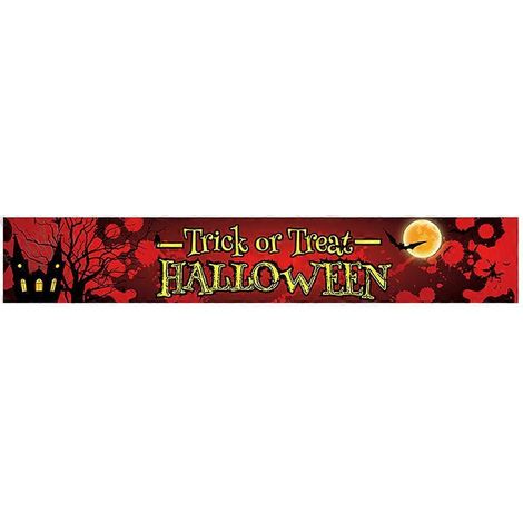 Fröhliches Halloween Hängendes Banner für extra große Schilder, Poster, Hintergrund für Halloween-Partydekorationen (118" x 20")